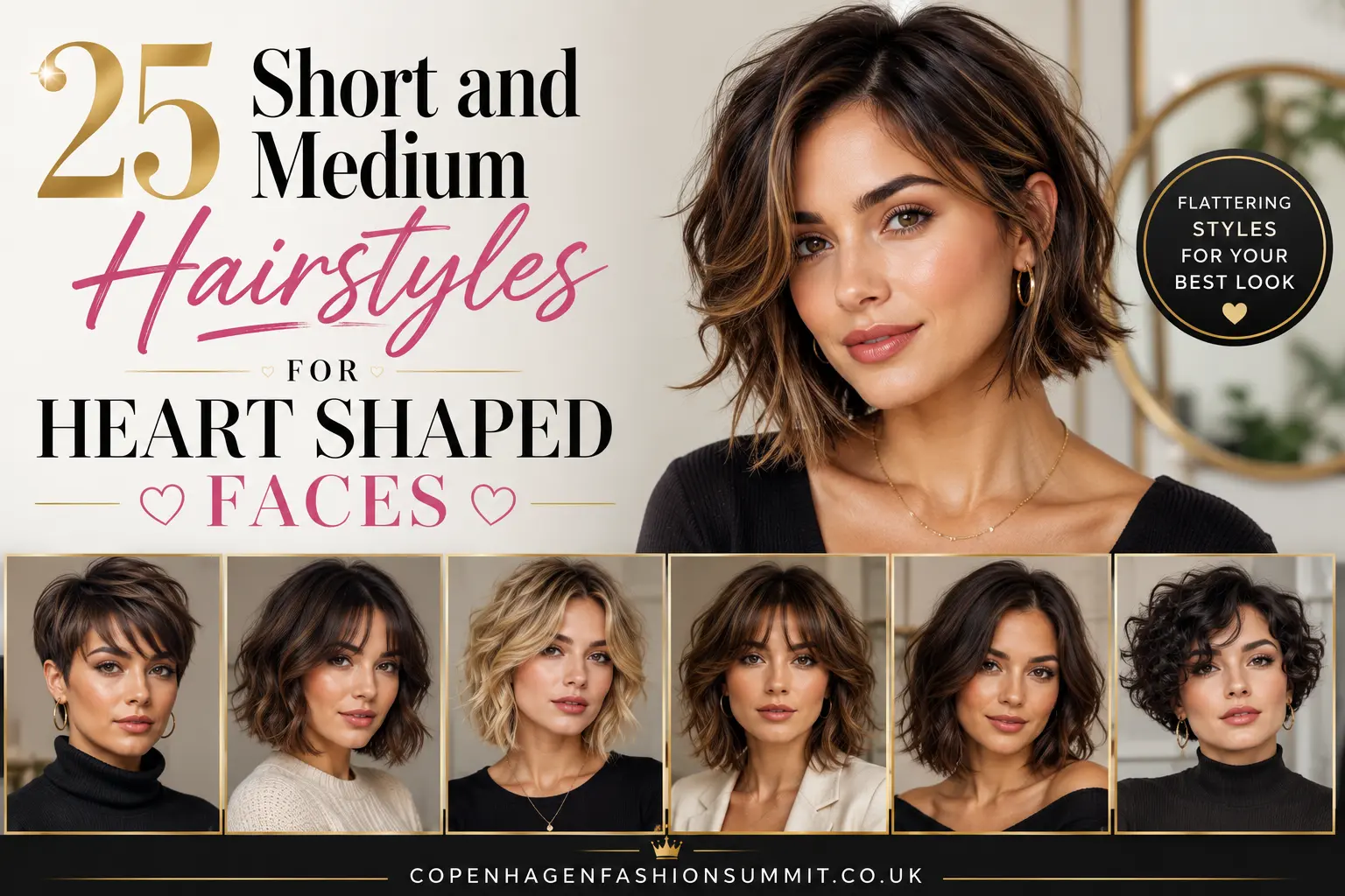 Short and Medium Hairstyles for Heart Shaped Faces