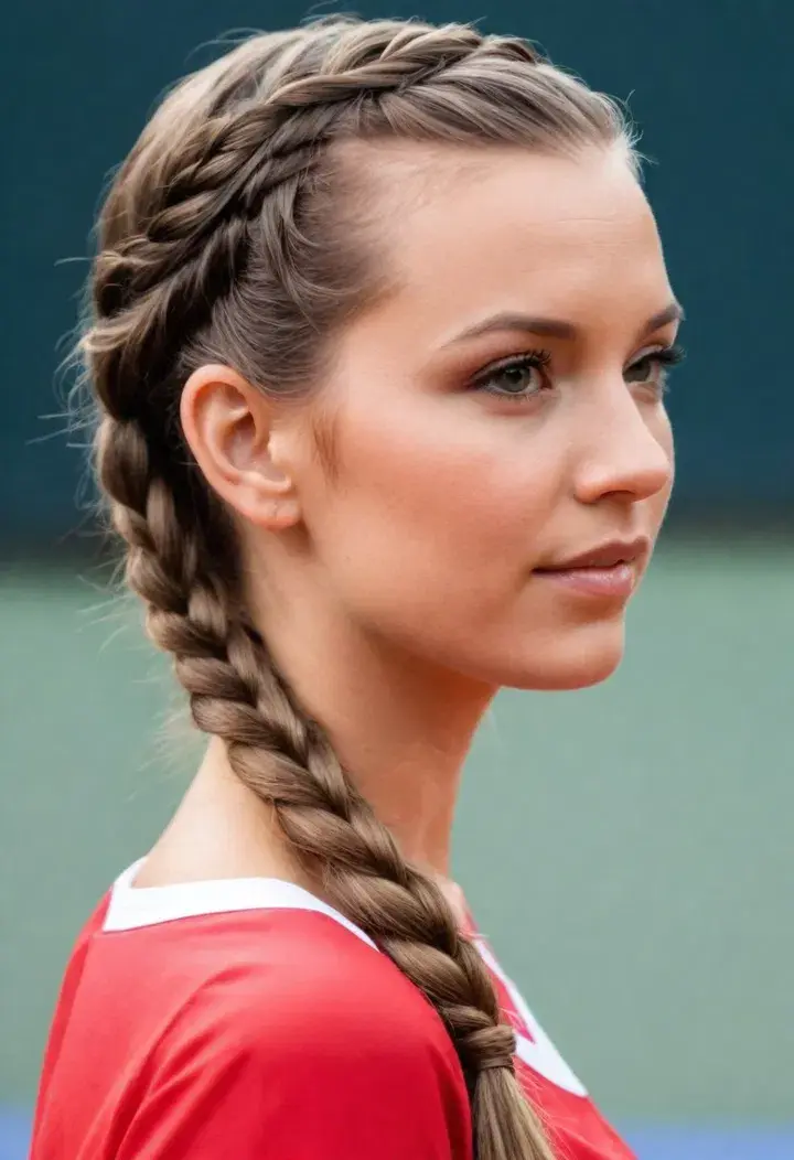 Side Braid volleyball haircut
