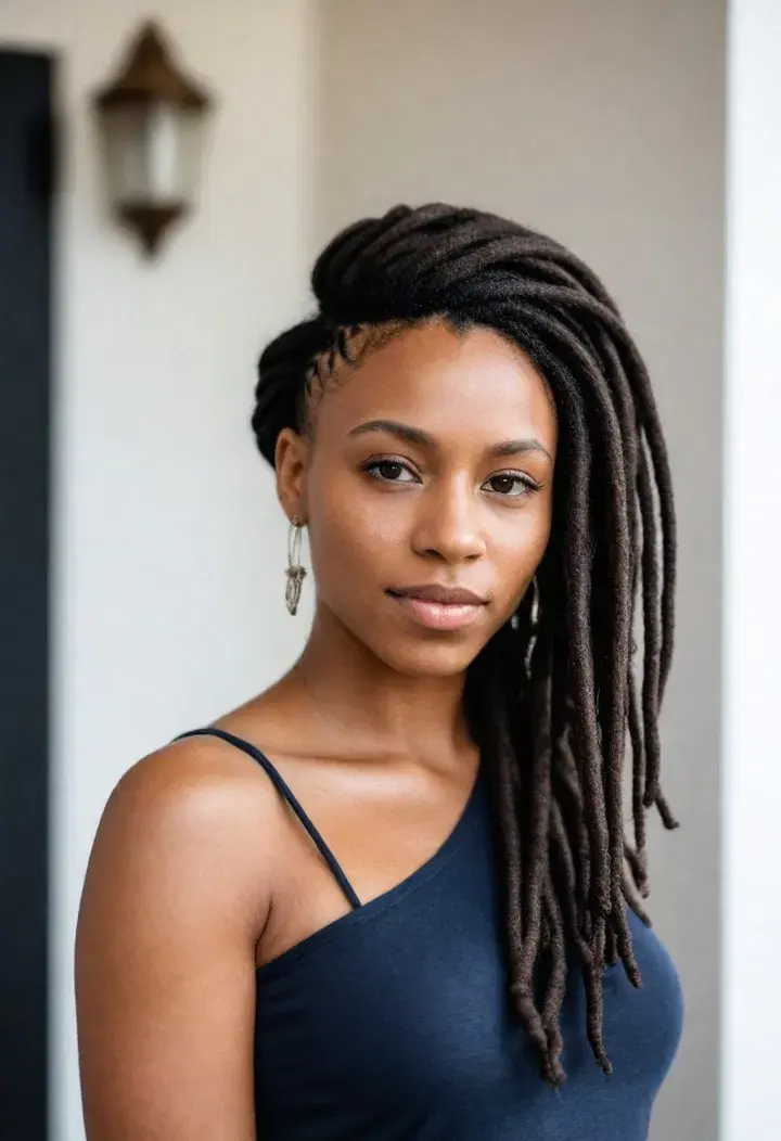 Side-Swept Dreadlocks Hairstyle