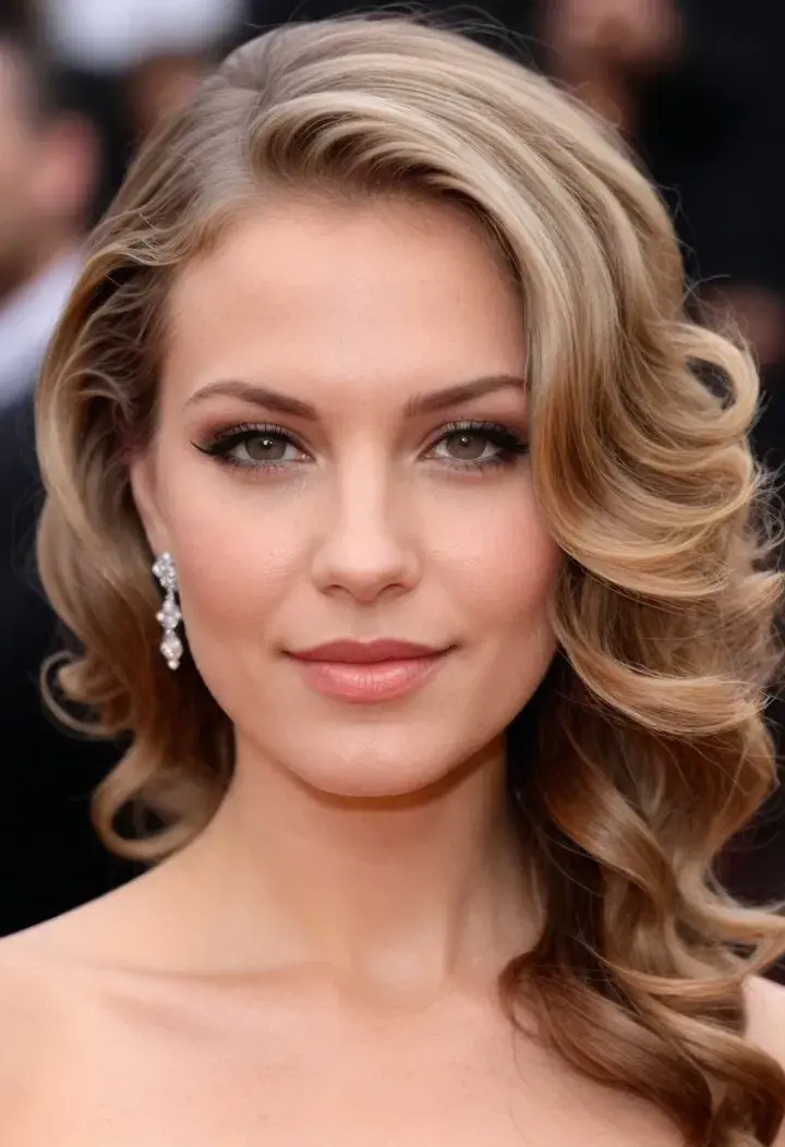 Side-Swept for wavy hairstyle