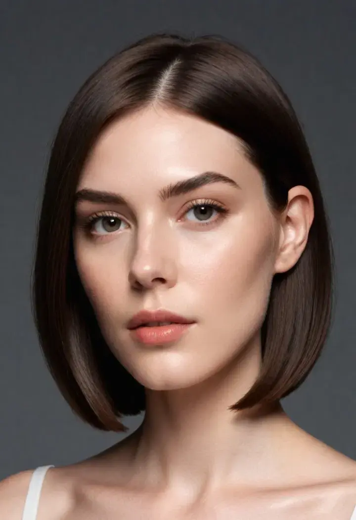 Sleek Blunt Lob for medium length hairstyle