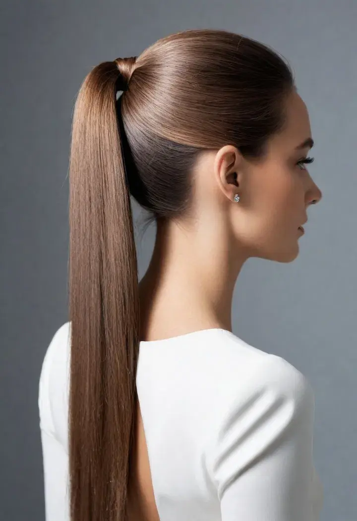 Sleek Low Ponytail Wedding Hairstyle