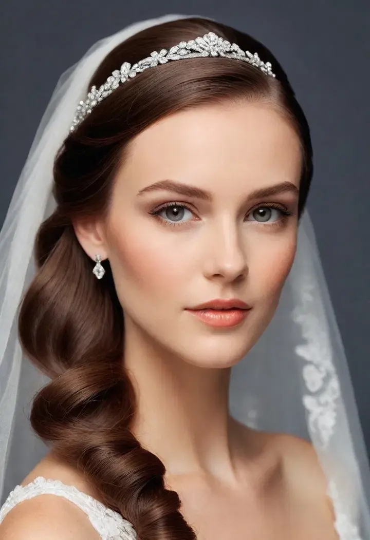 Sleek Side Part Wedding Hairstyle