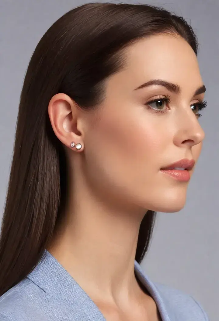  Sleek and Tucked Behind the Ears for medium length hairstyle