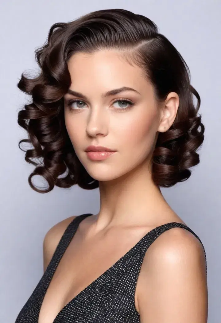 Slicked-Back Curls Hairstyle