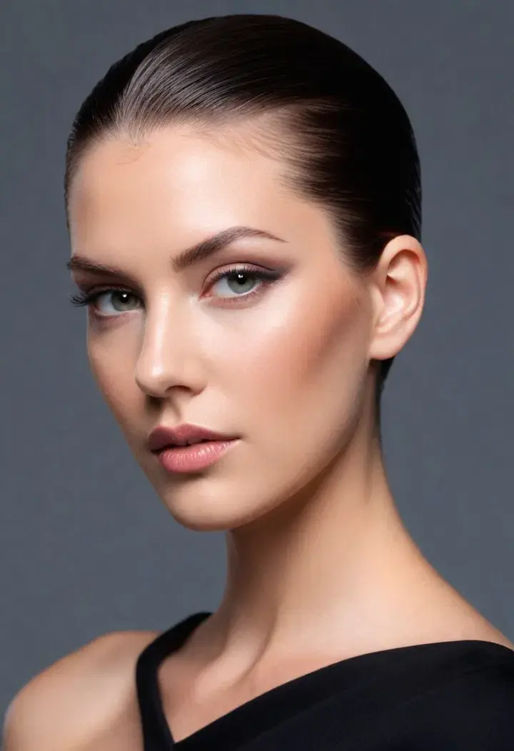  Slicked Back Look for medium length hairstyle