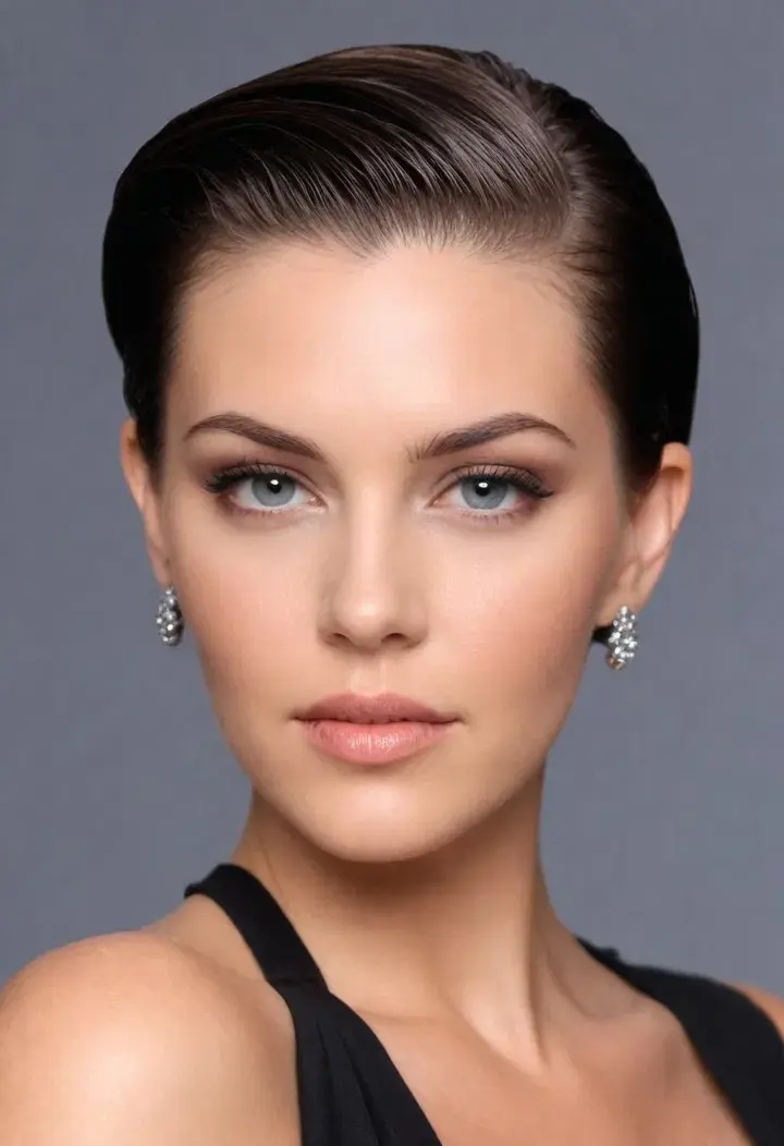 Slicked Back Short Hairstyle For Women