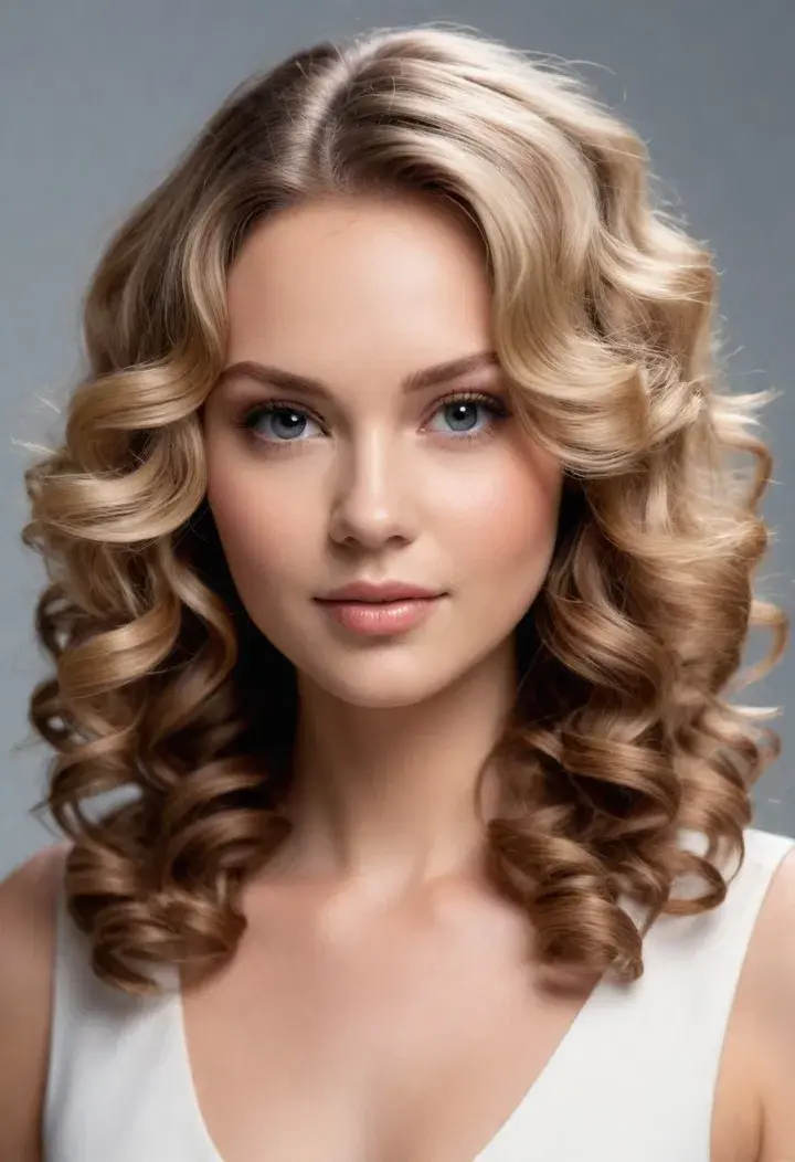 Soft Curls hairstyle for round face