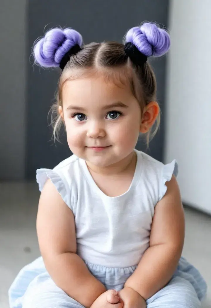  Space Buns Cute Baby Hairstyle
