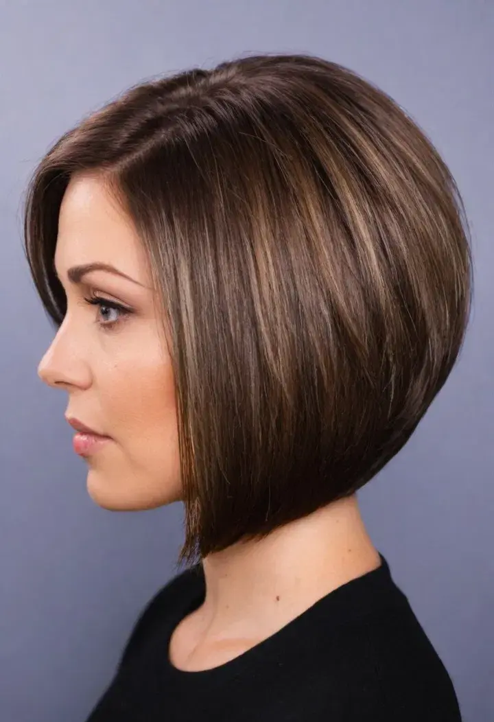 Stacked Bob Short Hairstyle For Women 
