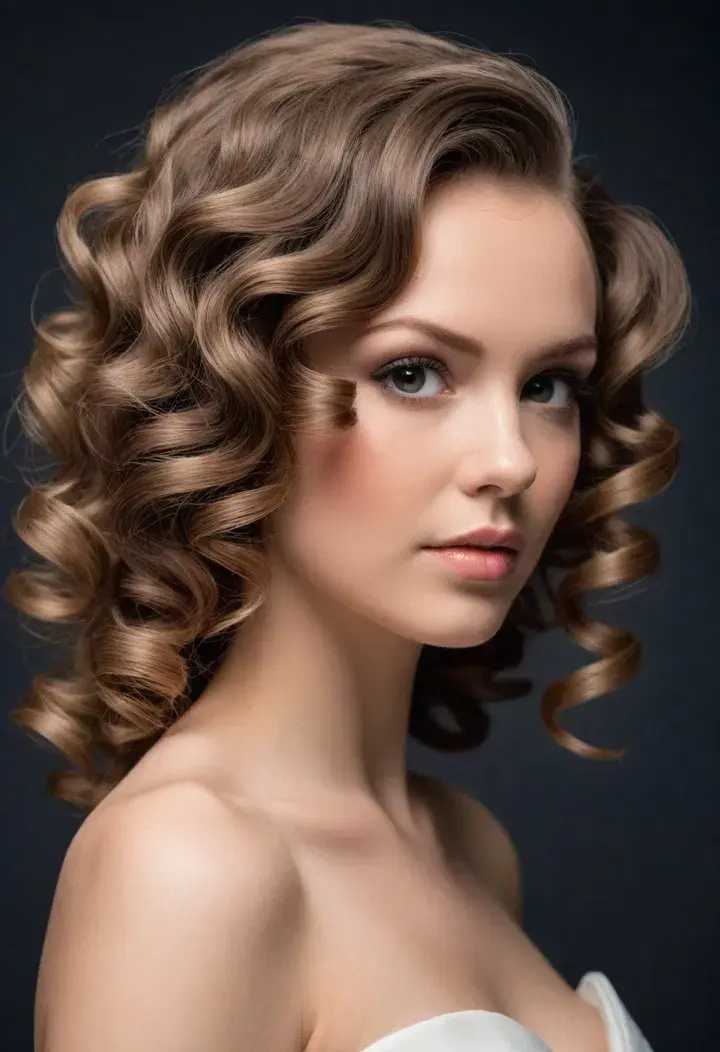 Structured Curls Wedding Hairstyle