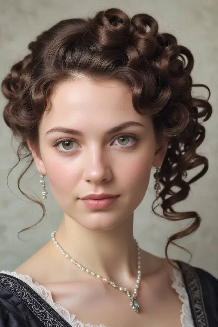  Tendril Curls Victorial Hairstyle