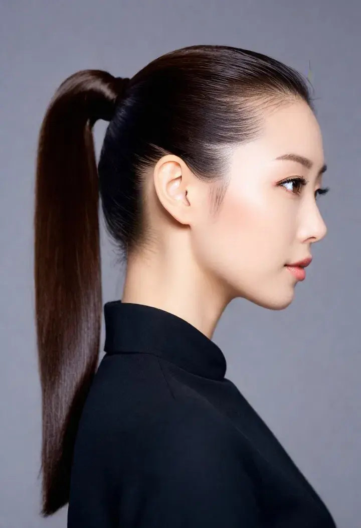 The Sleek Ponytail Japanese hairstyle