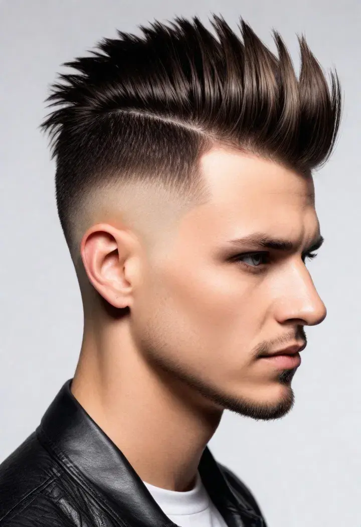 The Textured Top with Fade punk hairstyle