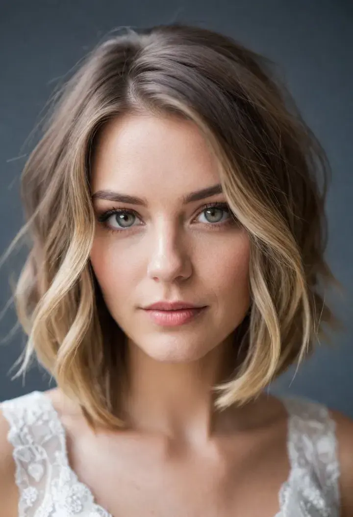 Tousled Lob Wedding Hairstyle