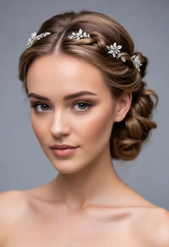 Twisted Halo Updo Wedding Hairstyle