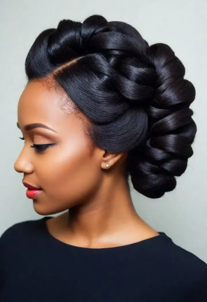 Twisted Updo hairstyle for black women