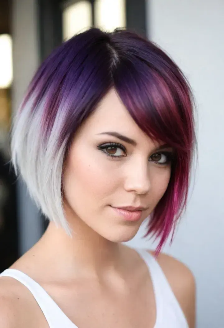 Two-Tone Hair Short Hairstyle For Women 