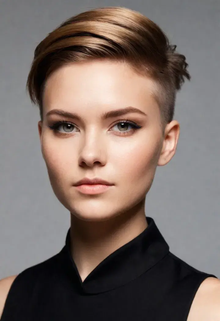  Undercut hairstyle for round face