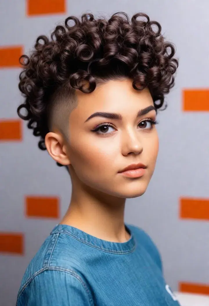 Undercut with Curls Hairstyle