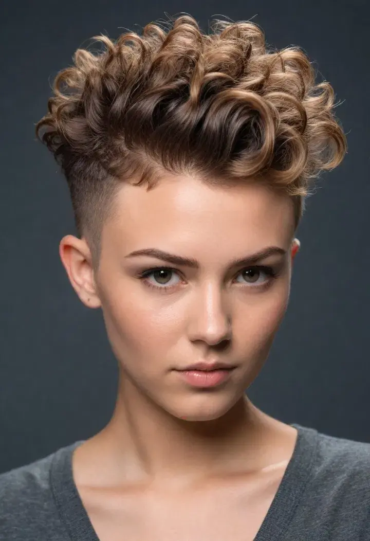 Undercut with Natural Curls hairstyle for black women