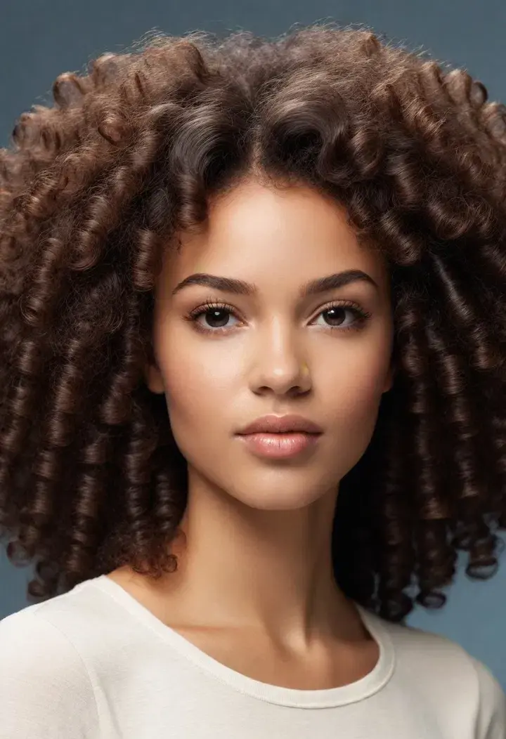 Voluminous Afro Curly Hairstyle