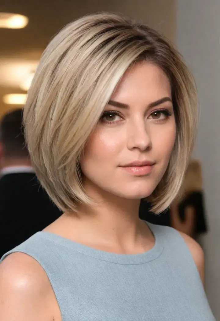 Voluminous Layered Bob Short Hairstyle For Women 