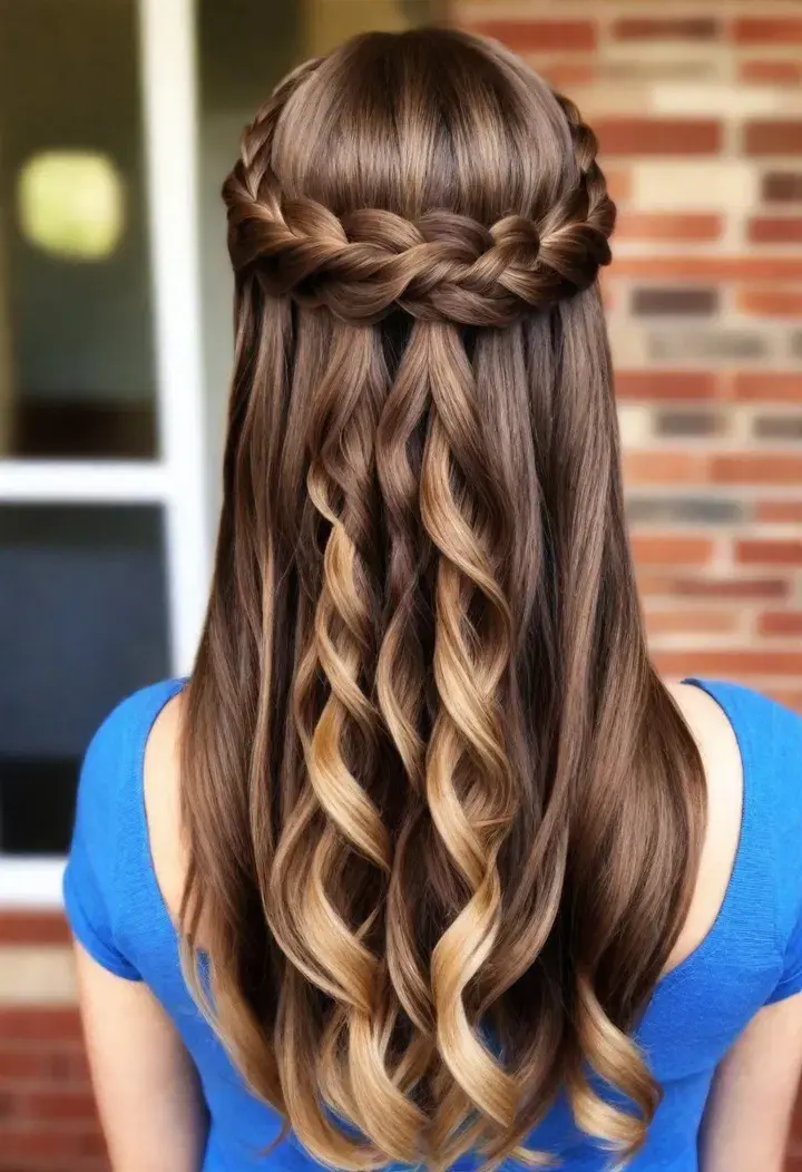 Waterfall Braid Half Up Half Down Hairstyle For Women 