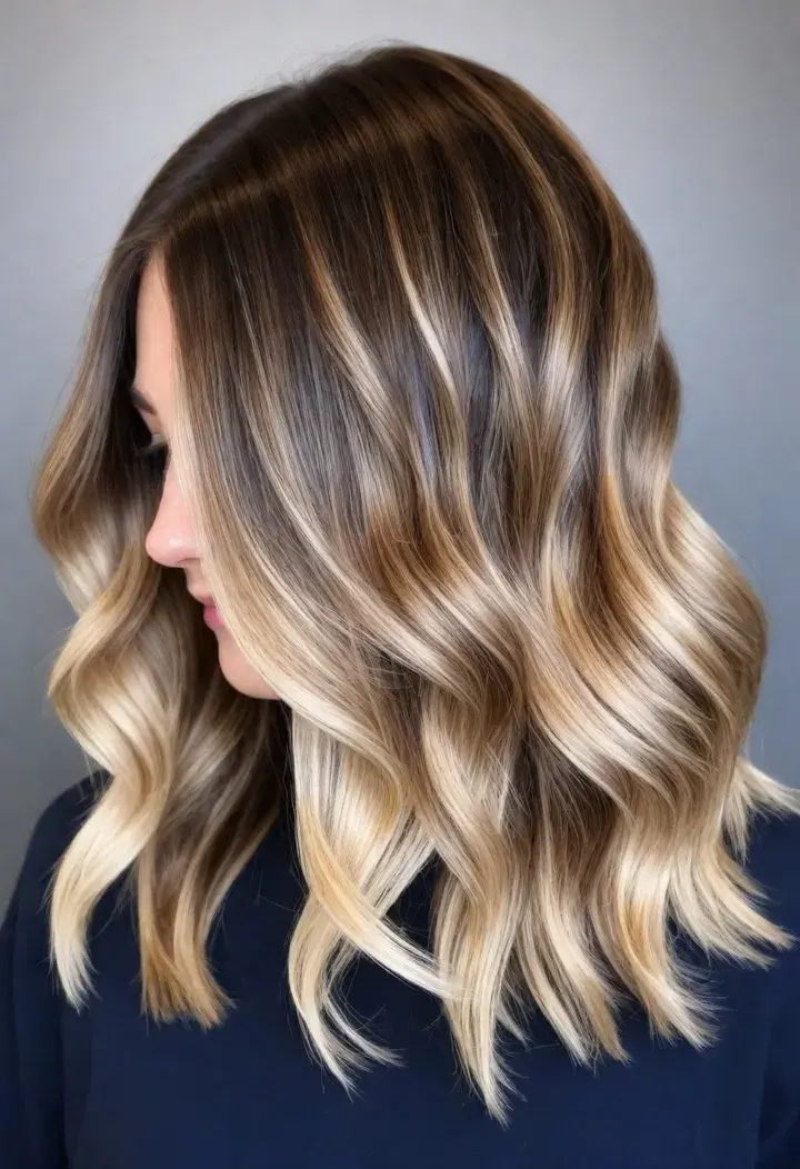  Wavy Balayage for wavy hairstyle