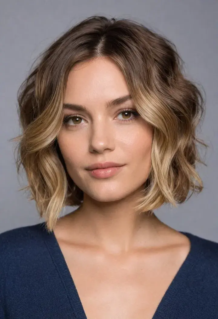 Wavy Bob Short Hairstyle For Women
