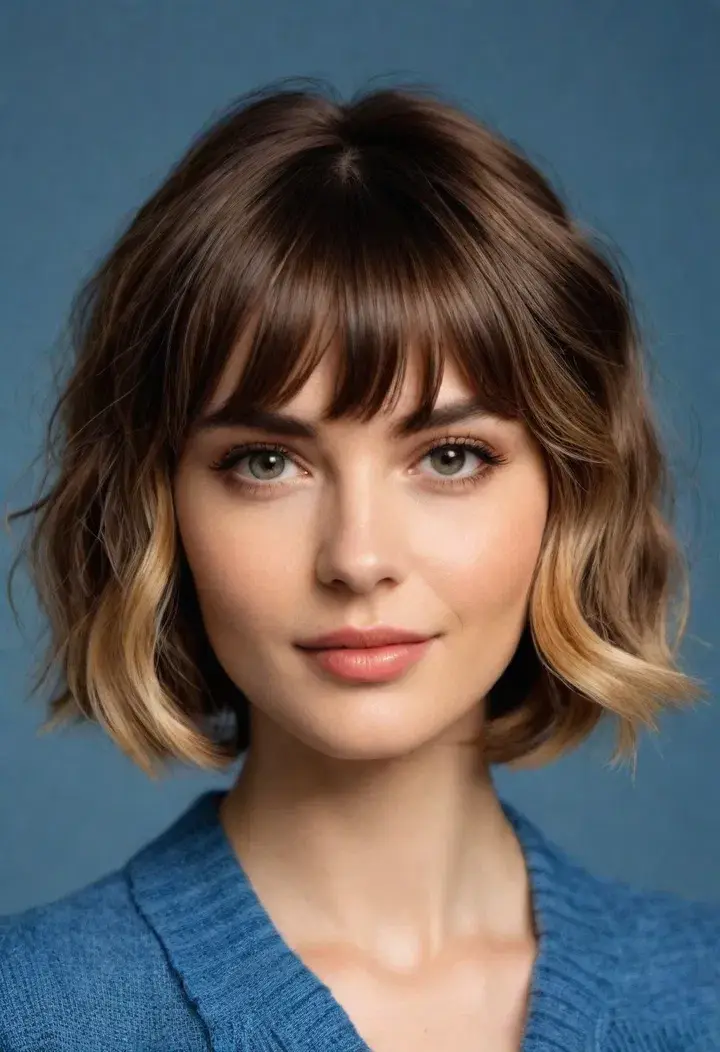  Wavy Bob with Bangs for wavy hairstyle