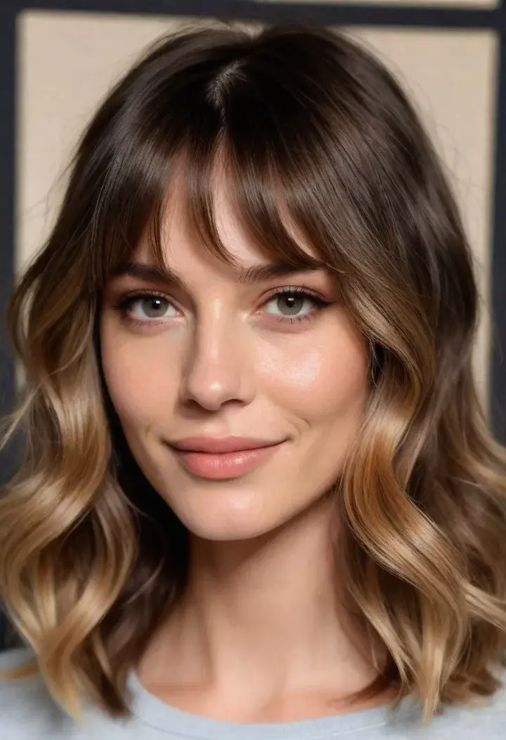 Wavy Curtain Bangs for wavy hairstyle