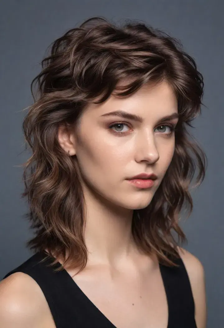  Wavy Mullet for wavy hairstyle