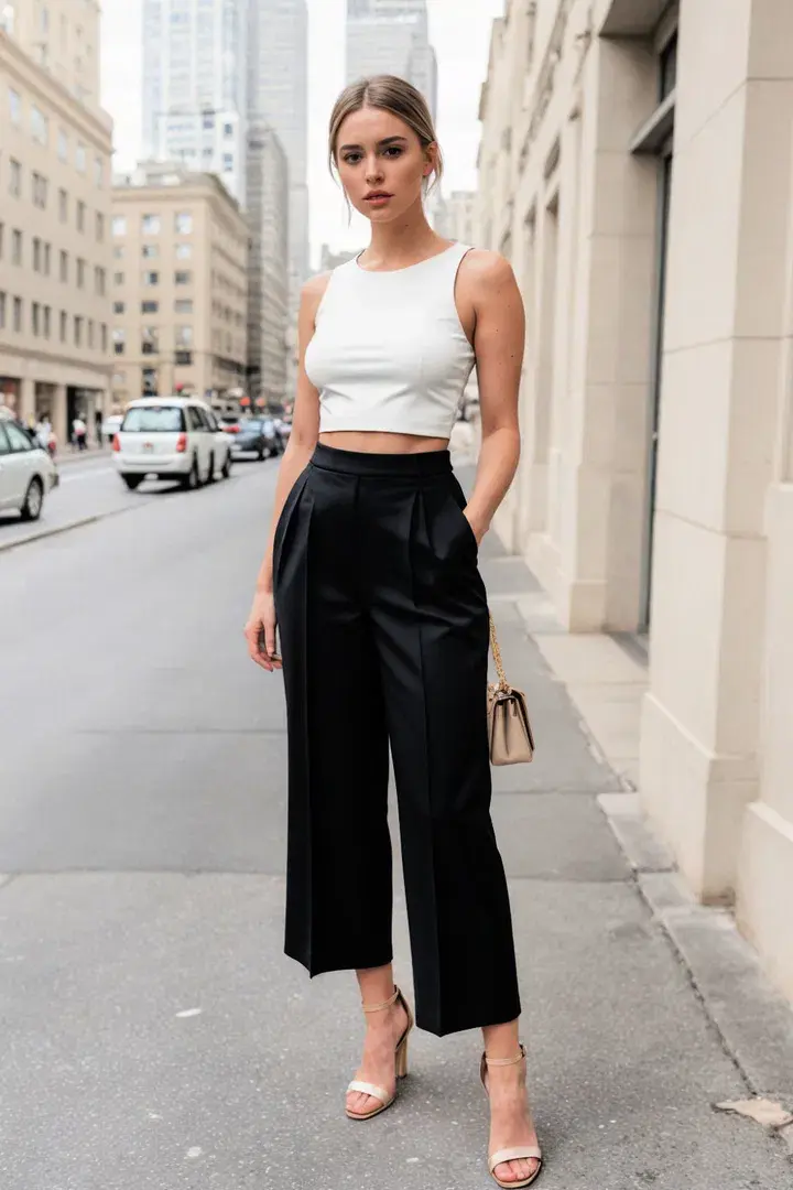 Wide-Leg Pants and a Crop Top