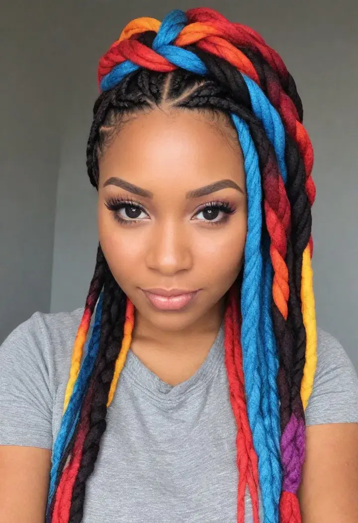 Yarn Braids hairstyle for black women