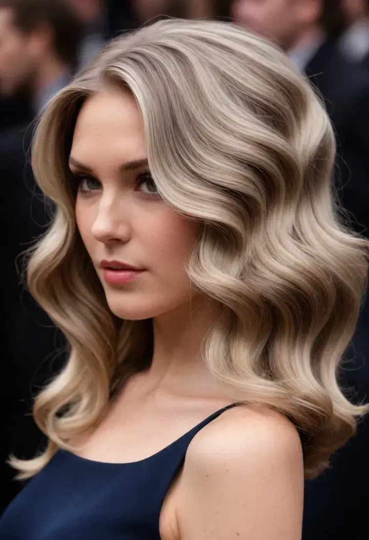 Angled Waves for medium length hairstyle