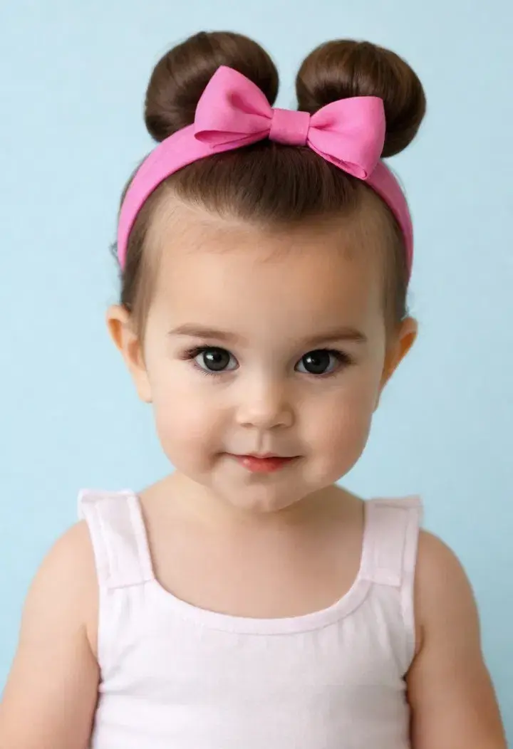 bow-bun Cute Baby Hairstyle