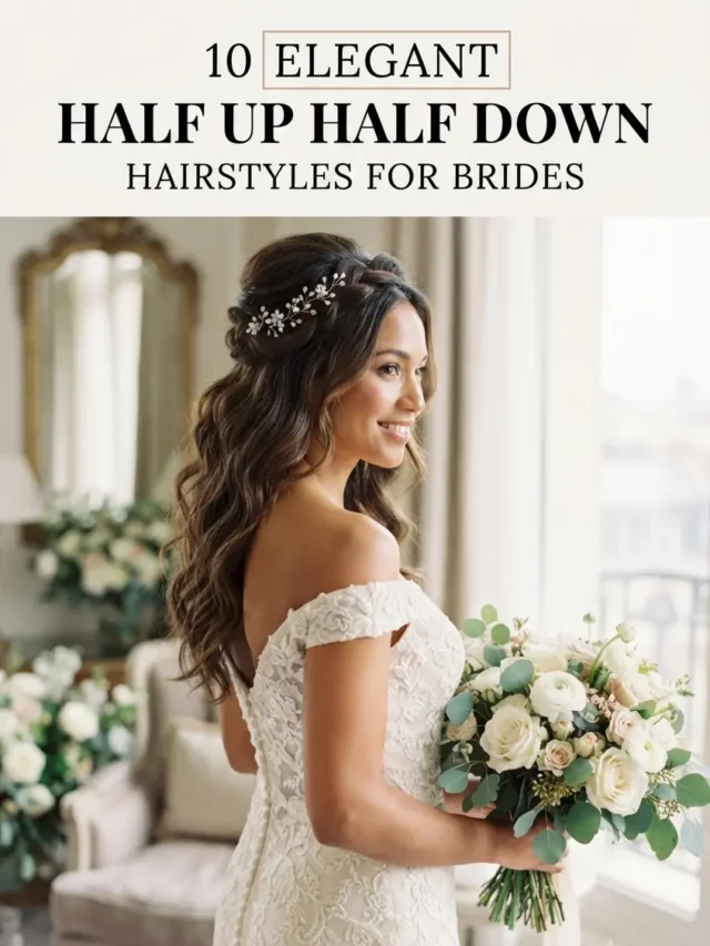 10 Elegant Half Up Half Down Hairstyles for Brides