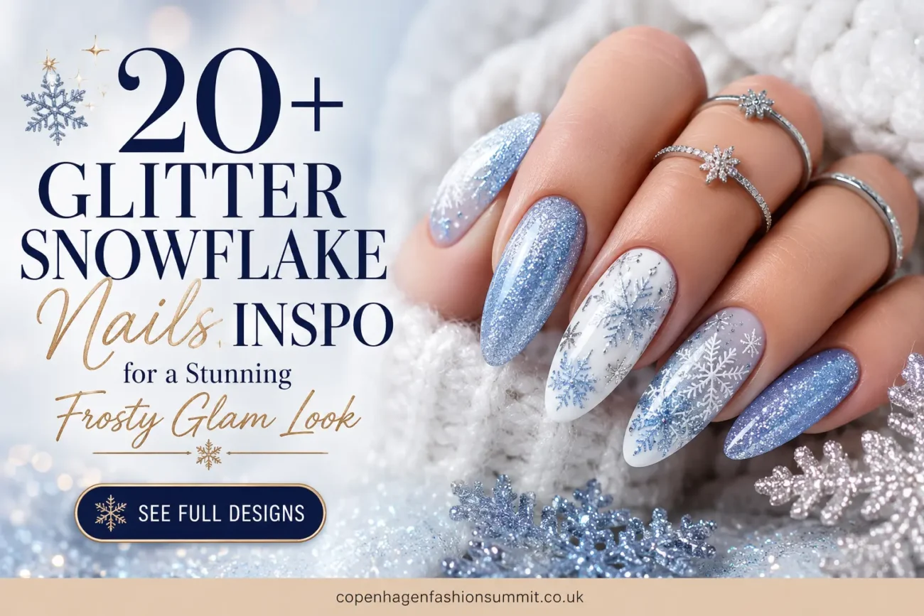 20+ Glitter Snowflake Nails Inspo