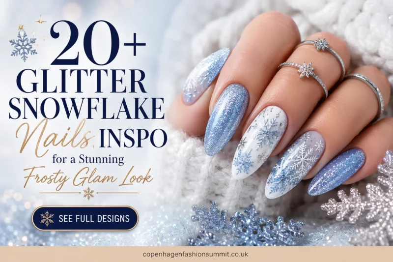 20+ Glitter Snowflake Nails Inspo for a Stunning Frosty Glam Look
