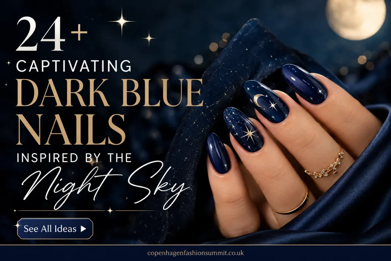 24+ Captivating Dark Blue Nails
