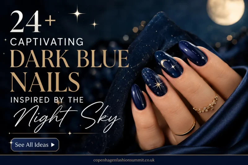 24+ Captivating Dark Blue Nails Inspired by the Night Sky