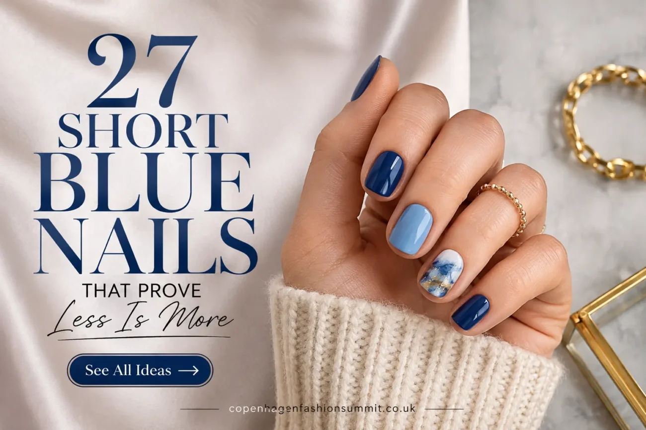 27 Short Blue Nails That Prove Less Is More