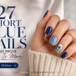 27 Short Blue Nails That Prove Less Is More