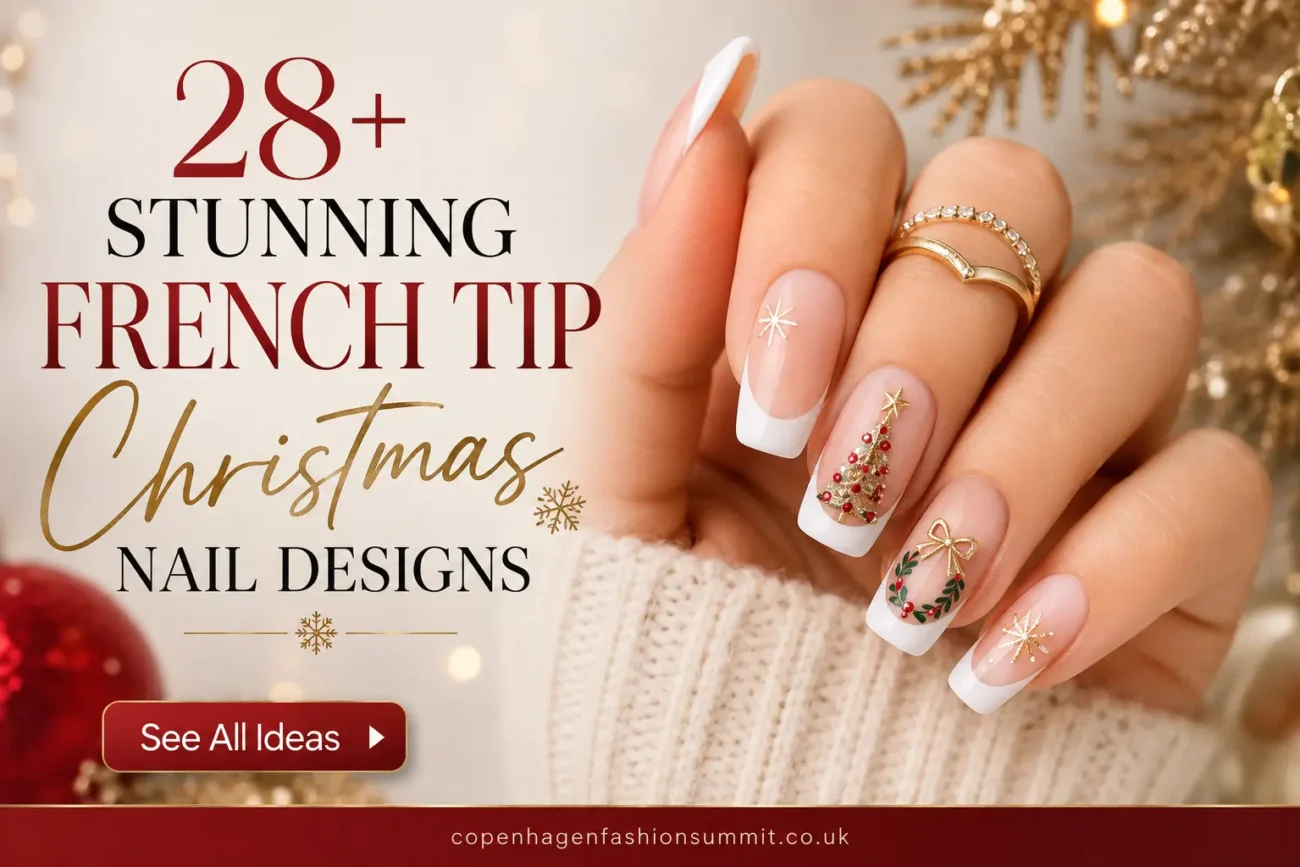 28+ Stunning French Tip Christmas Nail Designs
