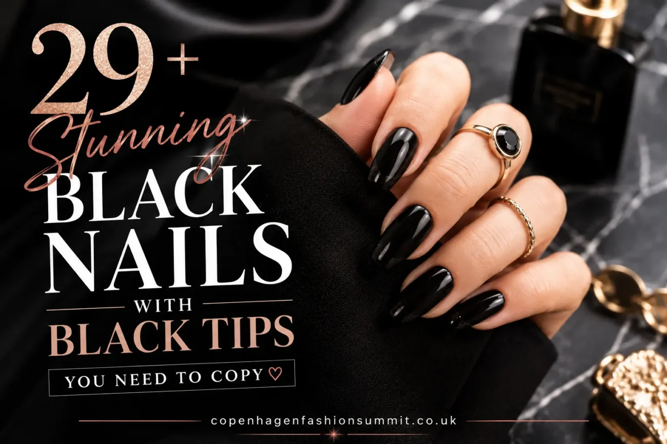 29+ Stunning Black Nails With Black Tips