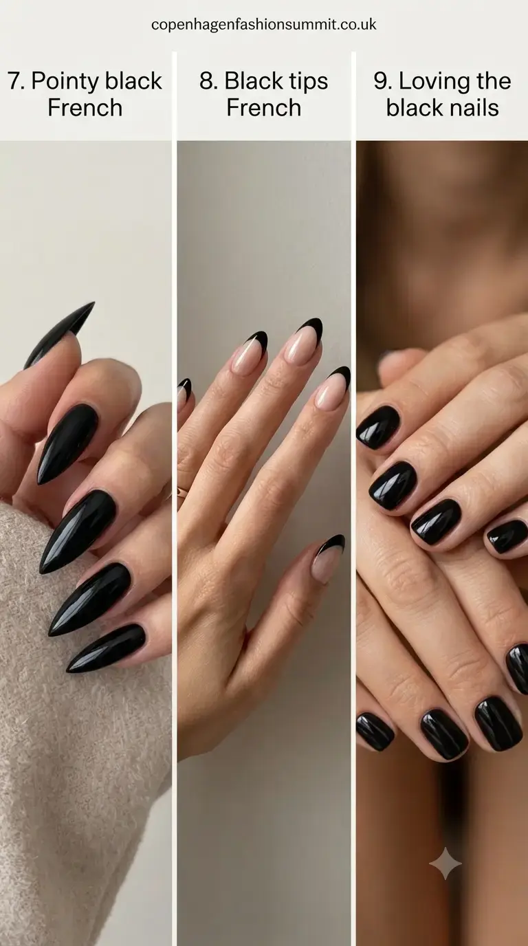  Black Nails With Black Tips part 3