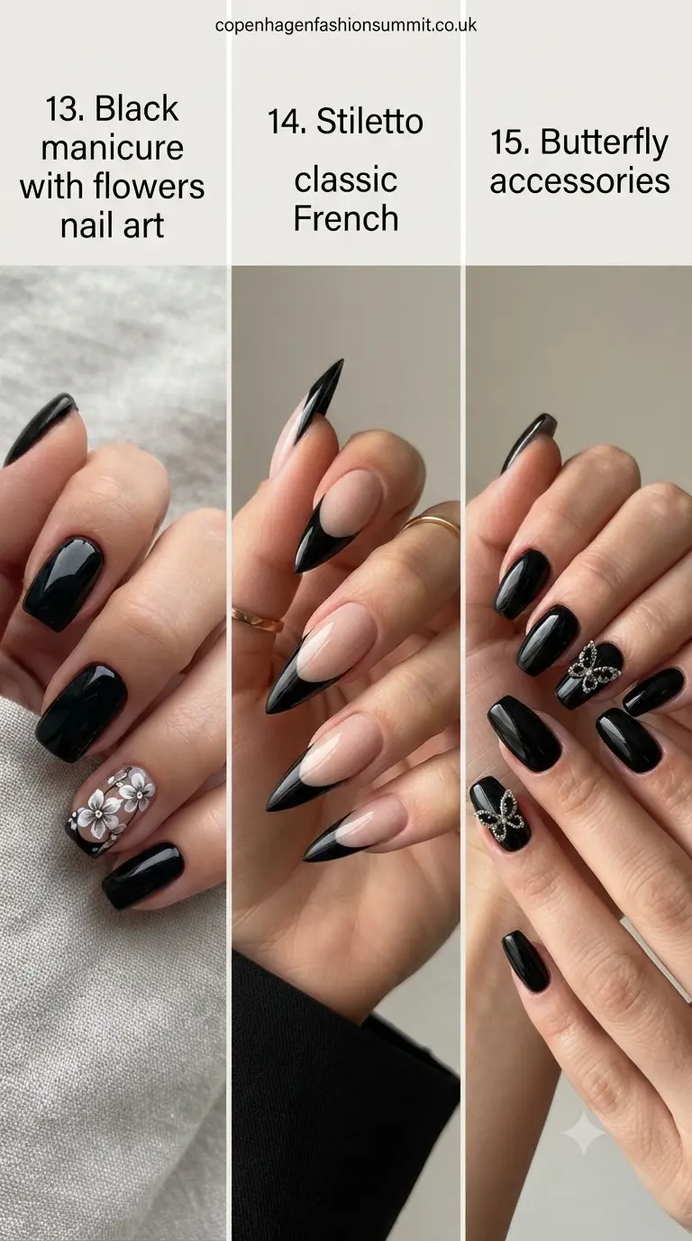  Black Nails With Black Tips part 5