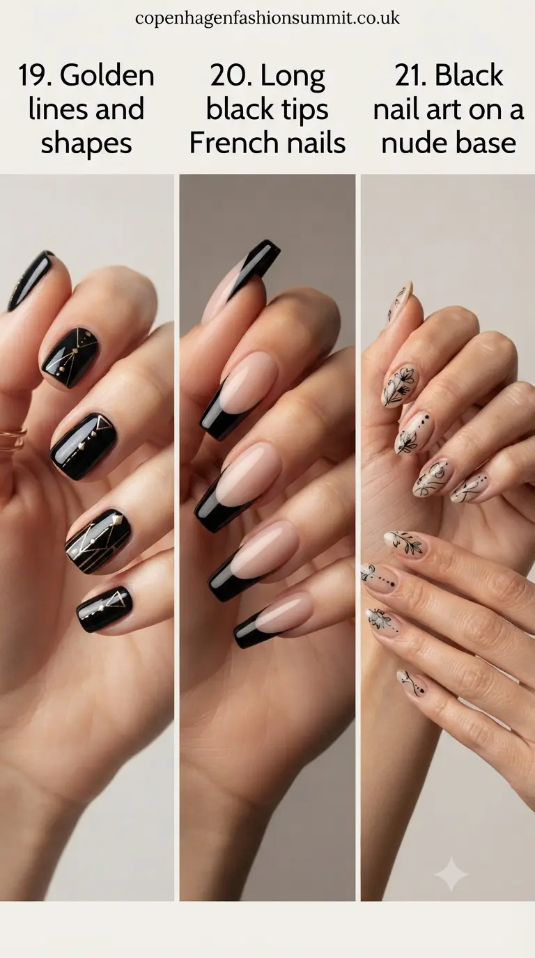  Black Nails With Black Tips part 7