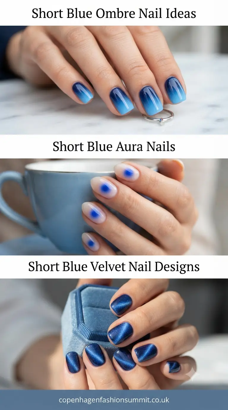 Blue Nails Short on Length but Big on Style   part 2